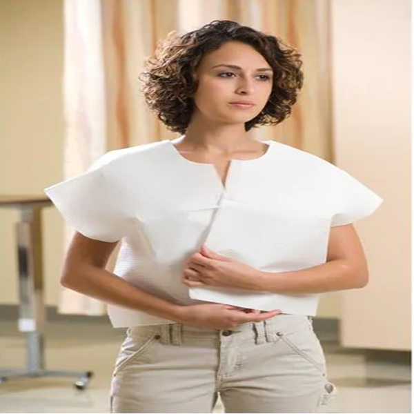 70202N Graham Medical® 19` x 21` Disposable White Tissue/Poly/Tissue Patient Exam Capes 